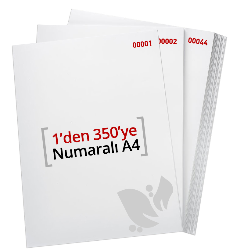 1'den - 350'ye Numaralı A4 Kağıt 80 Gr 1. Hamur - Copier Bond